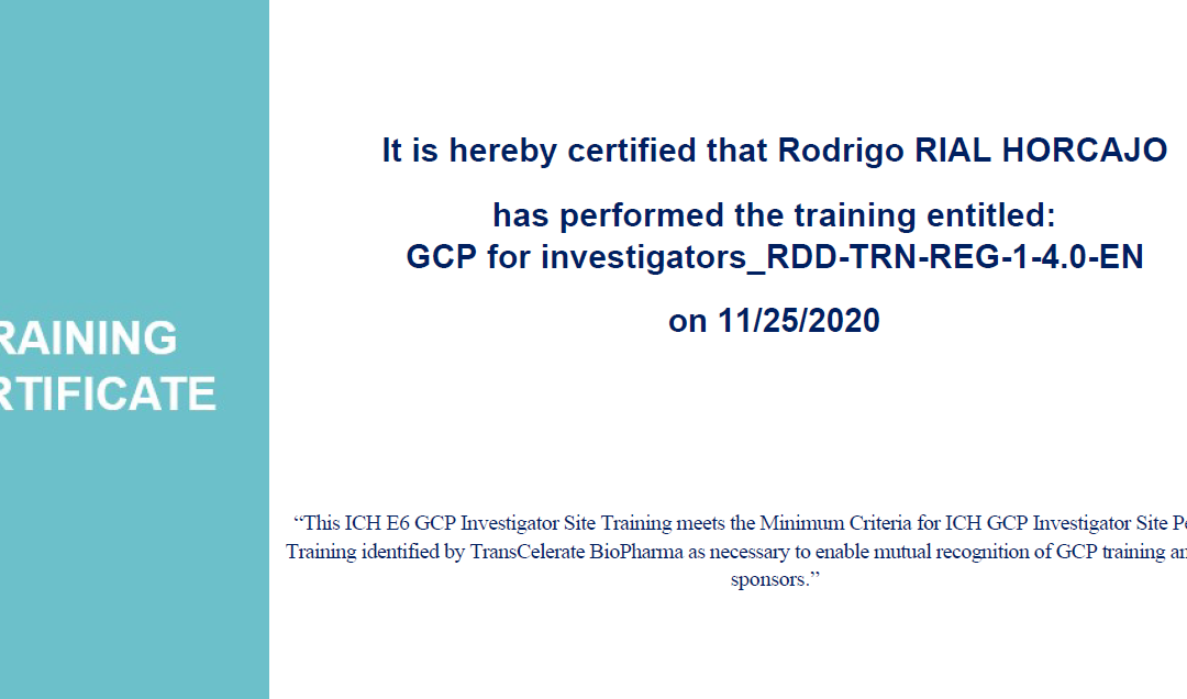 Certificación ICH E6 GCP